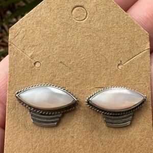 Native American Sterling Silver Earrings with Mother of Pearl